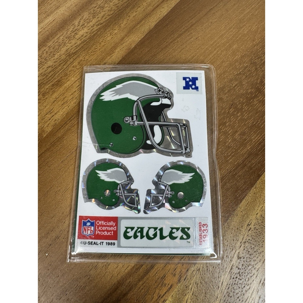 1989-90 U-SEAL-IT NFL STICKERS Philadelphia Eagles UNOPENED PACK 3-STICKER PACK